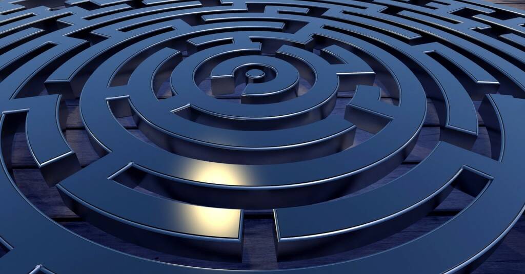 Labyrinth, Weg, Ziel, Fokus, Zick-Zack, zickzack (Bild: Pixabay/PIRO4D https://pixabay.com/de/labyrinth-ziel-weg-konzeption-2037286/ ) (08.08.2017) 