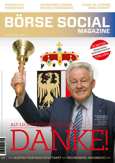 Börse Social Magazine #3 mit Josef Pühringer, Alt-LH OÖ, am Cover (11.09.2017) 