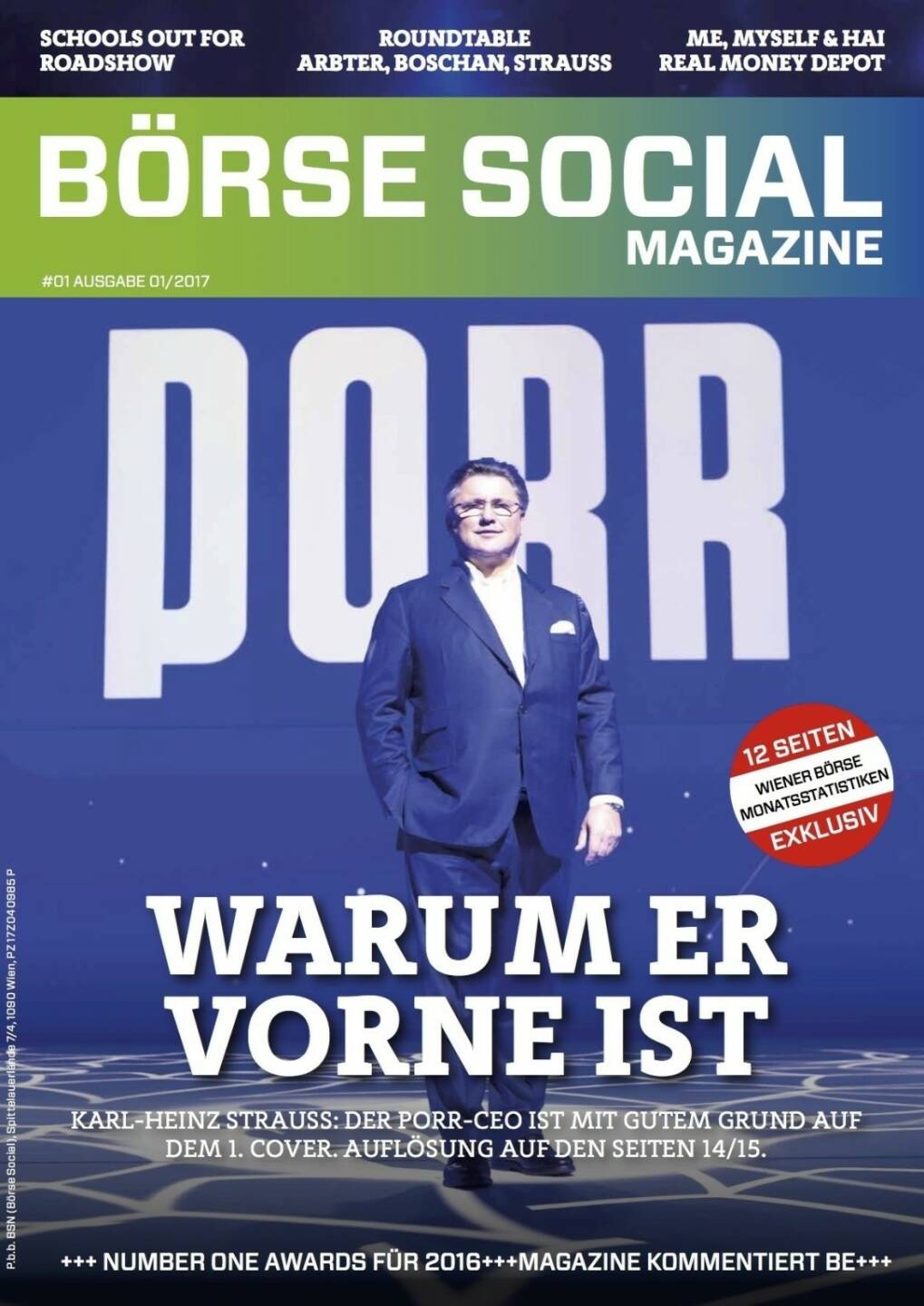 Börse Social Magazine #1 mit Karl-Heinz Strauss, Porr, am Cover
