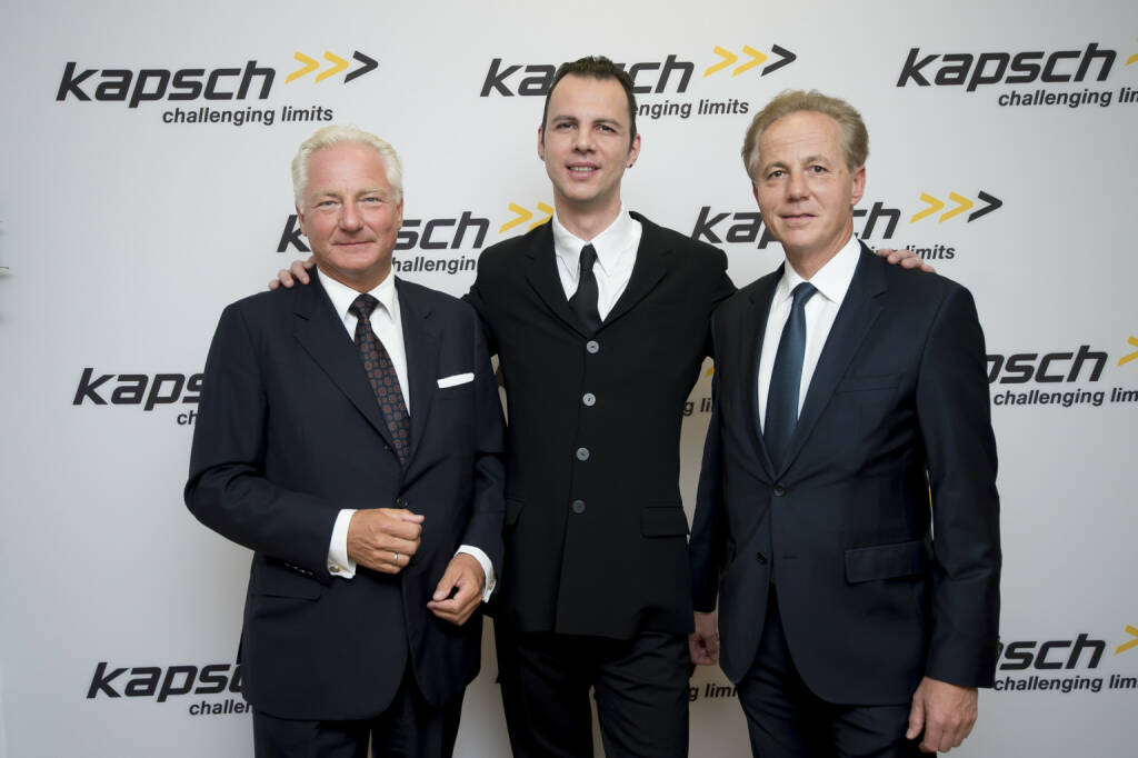 Kapsch AG feiert 125% Geburtstag - Kari Kapsch, Teodor Currentzis und Georg Kapsch, Bild: Kapsch (12.09.2017) 