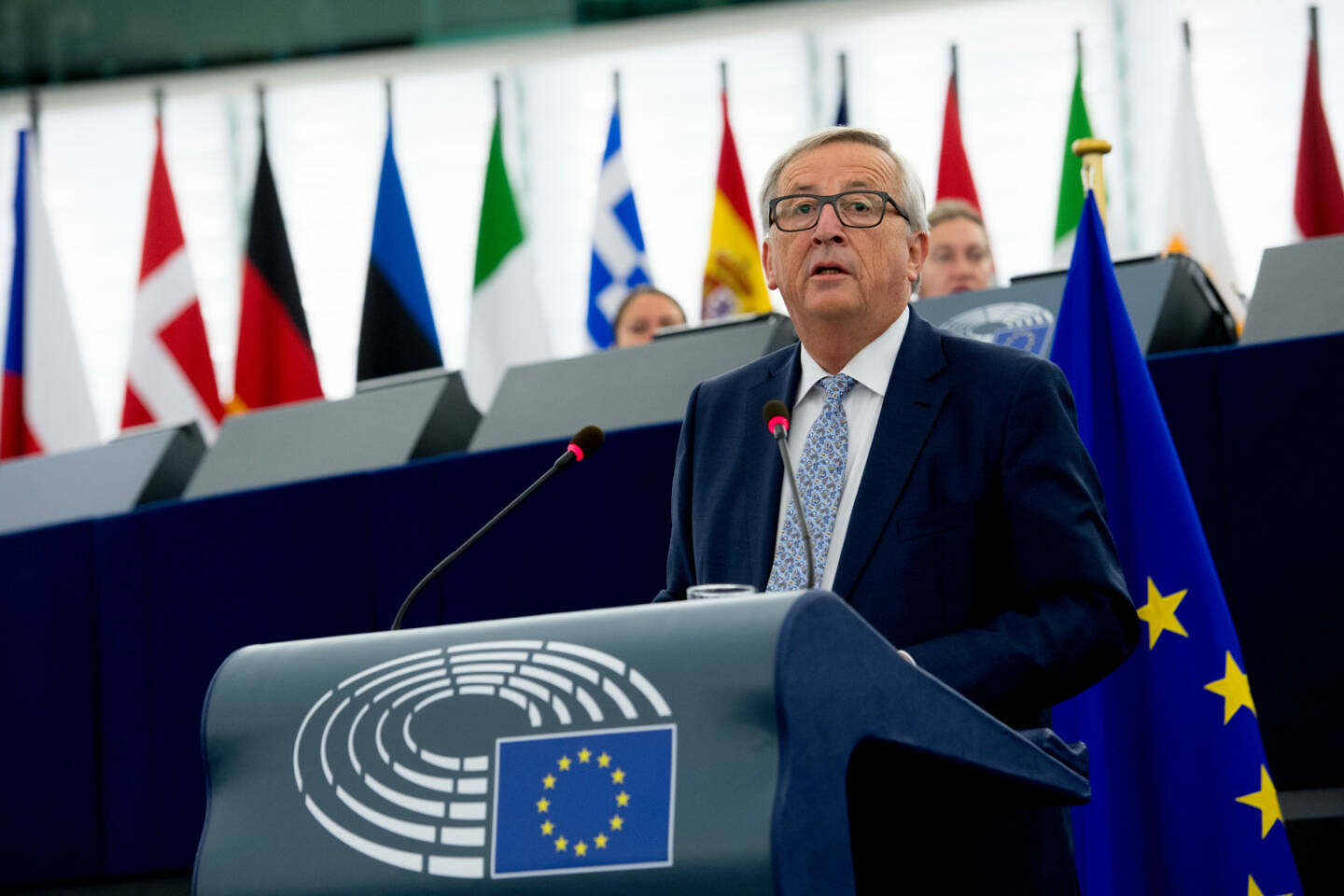 Vertretung der EU-Kommission in Österreich: Neue EU-Behörde für Arbeitnehmerrechte angekündigt, Kommissionspräsident Jean-Claude Juncker im Europäischen Parlament in Straßburg; Foto: EU/Etienne Ansotte
