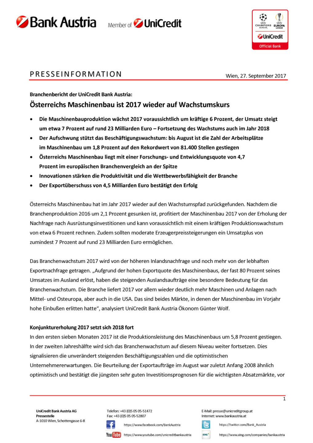 Österreichs Maschinenbau ist 2017 wieder auf Wachstumskurs, Seite 1/4, komplettes Dokument unter http://boerse-social.com/static/uploads/file_2345_osterreichs_maschinenbau_ist_2017_wieder_auf_wachstumskurs.pdf