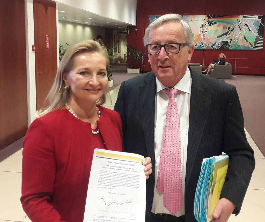 Ulrike Rabmer-Koller und Jean-Claude Juncker beim EU-Sozialpartnergipfel in Brüssel; Fotocredit:WKÖ, © Aussender (19.10.2017) 