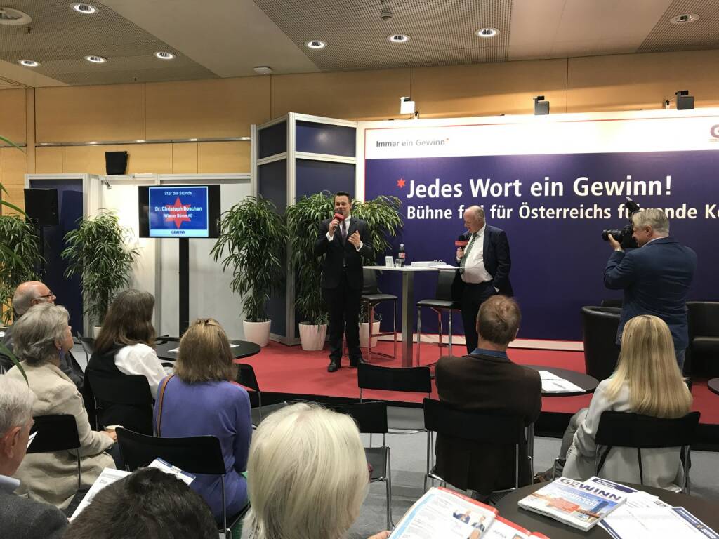 Opening guest at GEWINN-Messe today, Austrias largest retail investor event. Reviewing my first year at Wiener Börse AG which was very eventful: Strong market development & turnover,  one of the biggest Austrian IPOs approaching and global market segment established. (19.10.2017) 