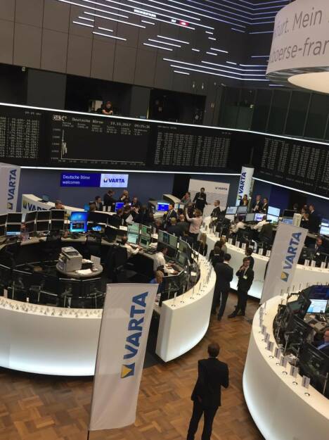 Varta, IPO, Frankfurter Börse, Deutsche Börse, Parkett, © Viola Grebe (19.10.2017)