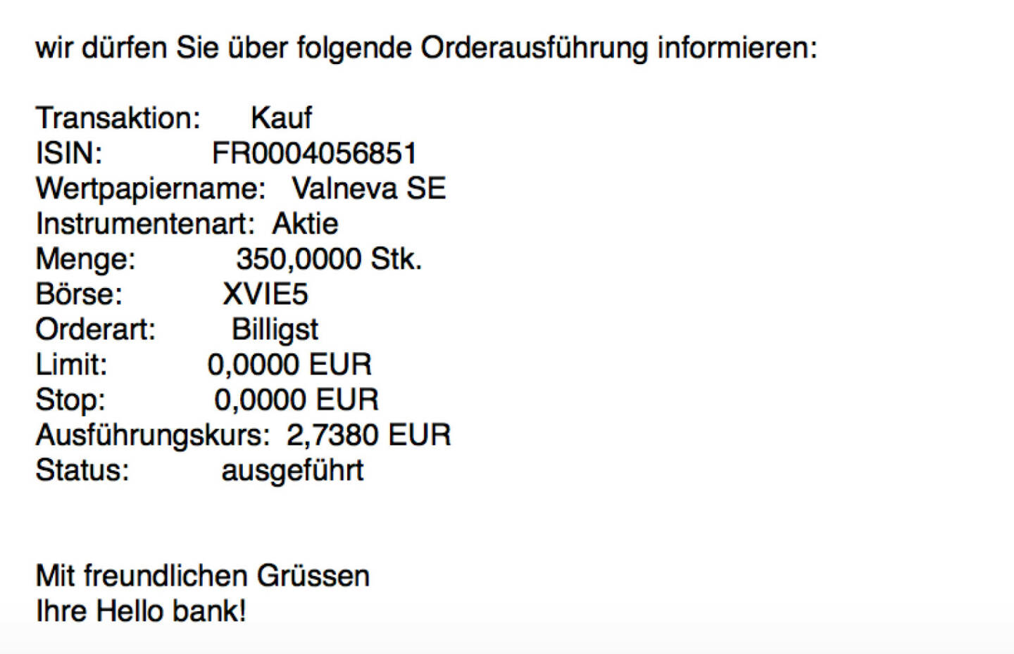 Kauf Valneva für #100100hello #goboersewien