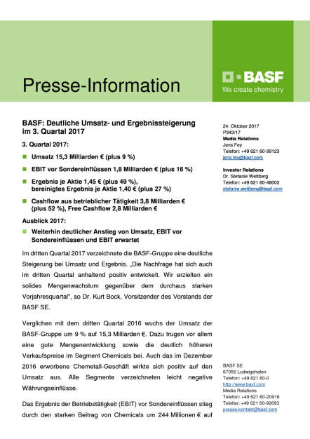 BASF - Q3, Seite 1/6, komplettes Dokument unter http://boerse-social.com/static/uploads/file_2373_basf_-_q3.pdf (24.10.2017) 