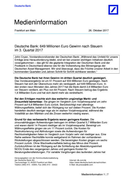 Deutsche Bank: Q3, Seite 1/7, komplettes Dokument unter http://boerse-social.com/static/uploads/file_2378_deutsche_bank_q3.pdf (26.10.2017) 