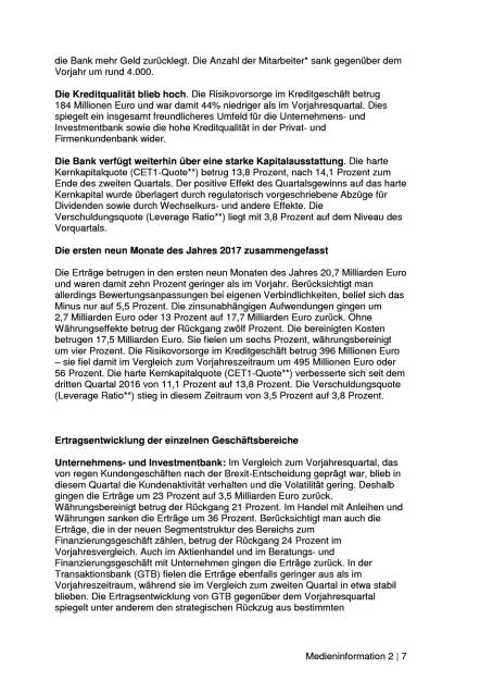 Deutsche Bank: Q3, Seite 2/7, komplettes Dokument unter http://boerse-social.com/static/uploads/file_2378_deutsche_bank_q3.pdf (26.10.2017) 