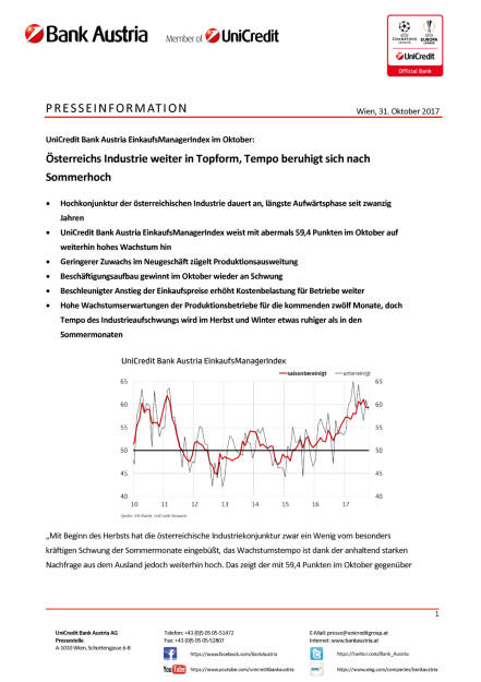 Österreichs Industrie weiter in Topform, Seite 1/4, komplettes Dokument unter http://boerse-social.com/static/uploads/file_2381_osterreichs_industrie_weiter_in_topform.pdf (31.10.2017) 
