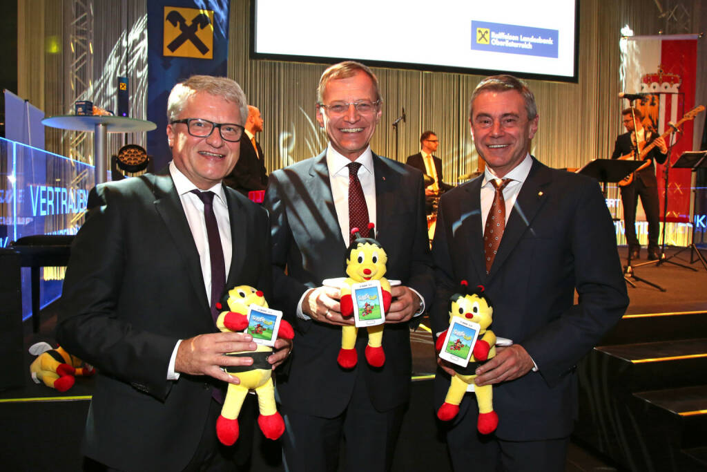 Bürgermeister Klaus Luger,  Landeshauptmann Thomas Stelzer, Generaldirektor Heinrich Schaller, Fotocredit: RLB OÖ/Strobl (01.11.2017) 