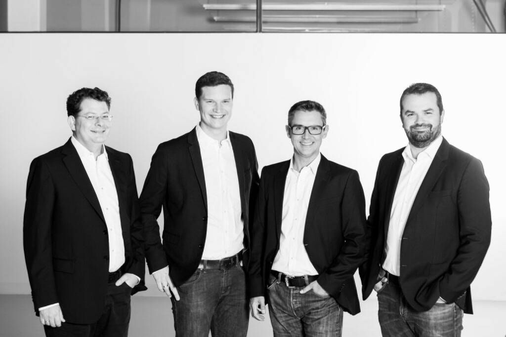 Florian Wurz, Experte für Growth-Hacking, Digital Marketing und Data Analytics ist neu bei den Growth Ninjas. Im Bild: Johannes Eichmeyer, Forian Wurz, Stefan Kainz, Stefan Greunz; Credit: Martina Draper  , © Aussender (02.11.2017) 