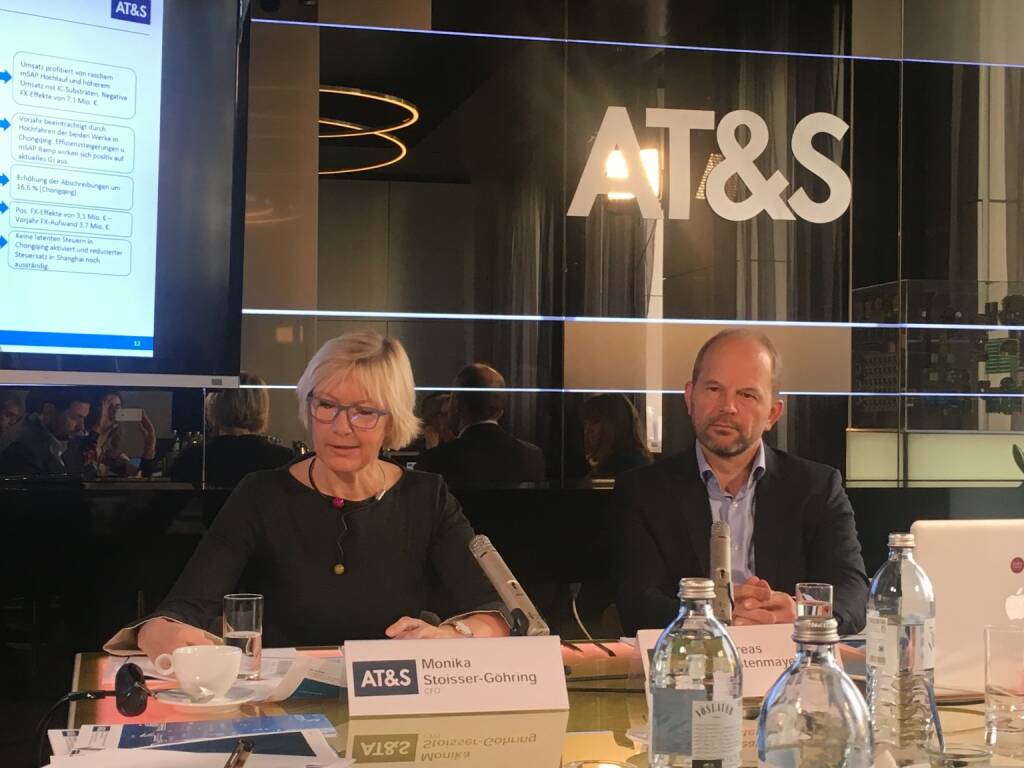 AT&S-CFO Monika Stoisser-Göhring und CEO Andreas Gerstenmayer (03.11.2017) 