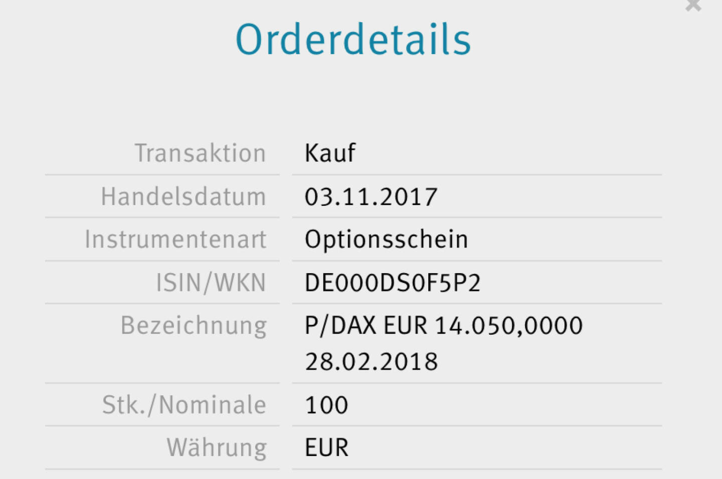 Kauf x-Markets DAX Put 14.050 für #100100hello