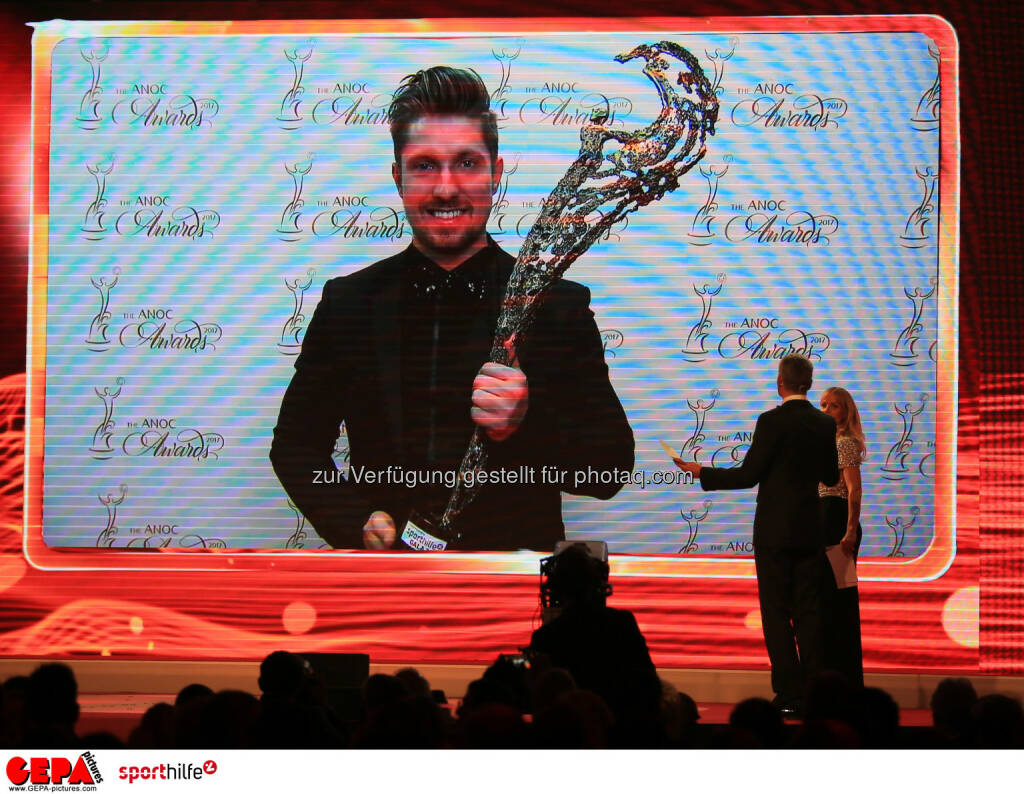 Lotterien Sporthilfe-Gala -  Marcel Hirscher auf einem TV-Screen (Photo: GEPA pictures/ Mario Buehner) (04.11.2017) 