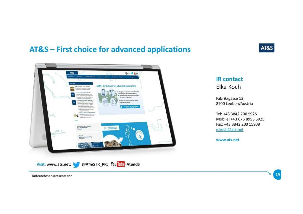 Präsentation AT&S - First choice for advanced applications (07.11.2017) 