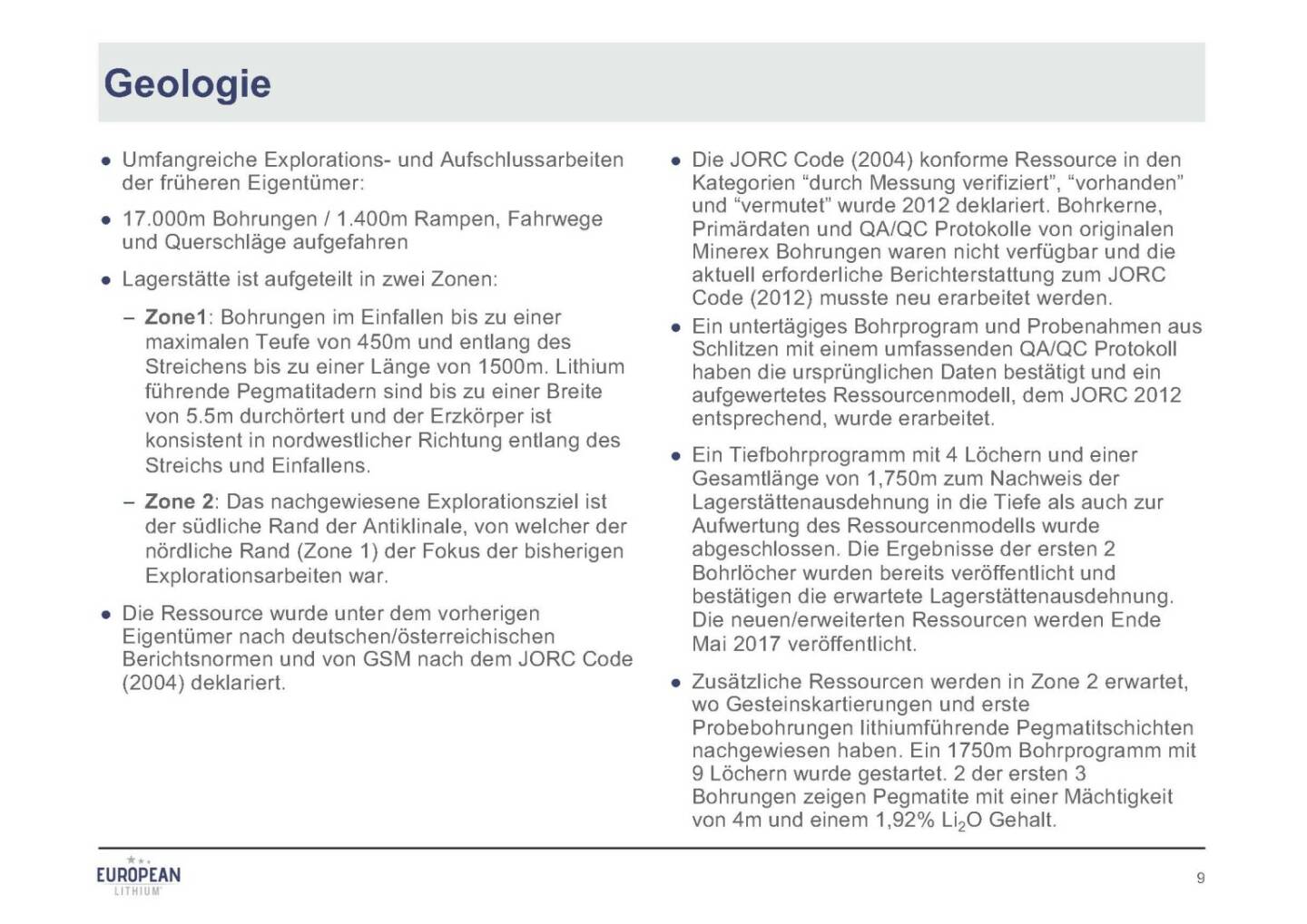 Präsentation European Lithium - Geologie