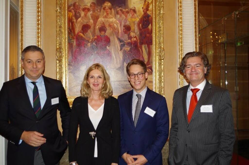 Oliver Schumy, IMMOFINANZ AG; Sabine Duchaczek, Advantage Strategy; Alexander Schröter, Donau Invest; Peter Haller, 6B47,  Bild: Family Office Day (20.11.2017) 