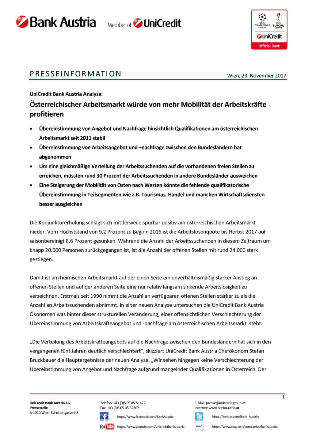 Österreichischer Arbeitsmarkt würde von mehr Mobilität der Arbeitskräfte profitieren, Seite 1/4, komplettes Dokument unter http://boerse-social.com/static/uploads/file_2397_osterreichischer_arbeitsmarkt_wurde_von_mehr_mobilitat_der_arbeitskrafte_profitieren.pdf