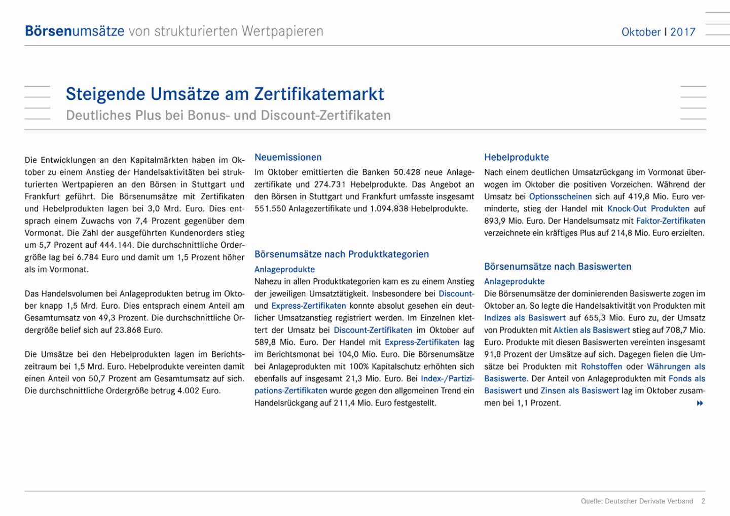 Deutschland: Steigende Umsätze am Zertifikatemarkt, Seite 2/9, komplettes Dokument unter http://boerse-social.com/static/uploads/file_2401_deutschland_steigende_umsatze_am_zertifikatemarkt.pdf