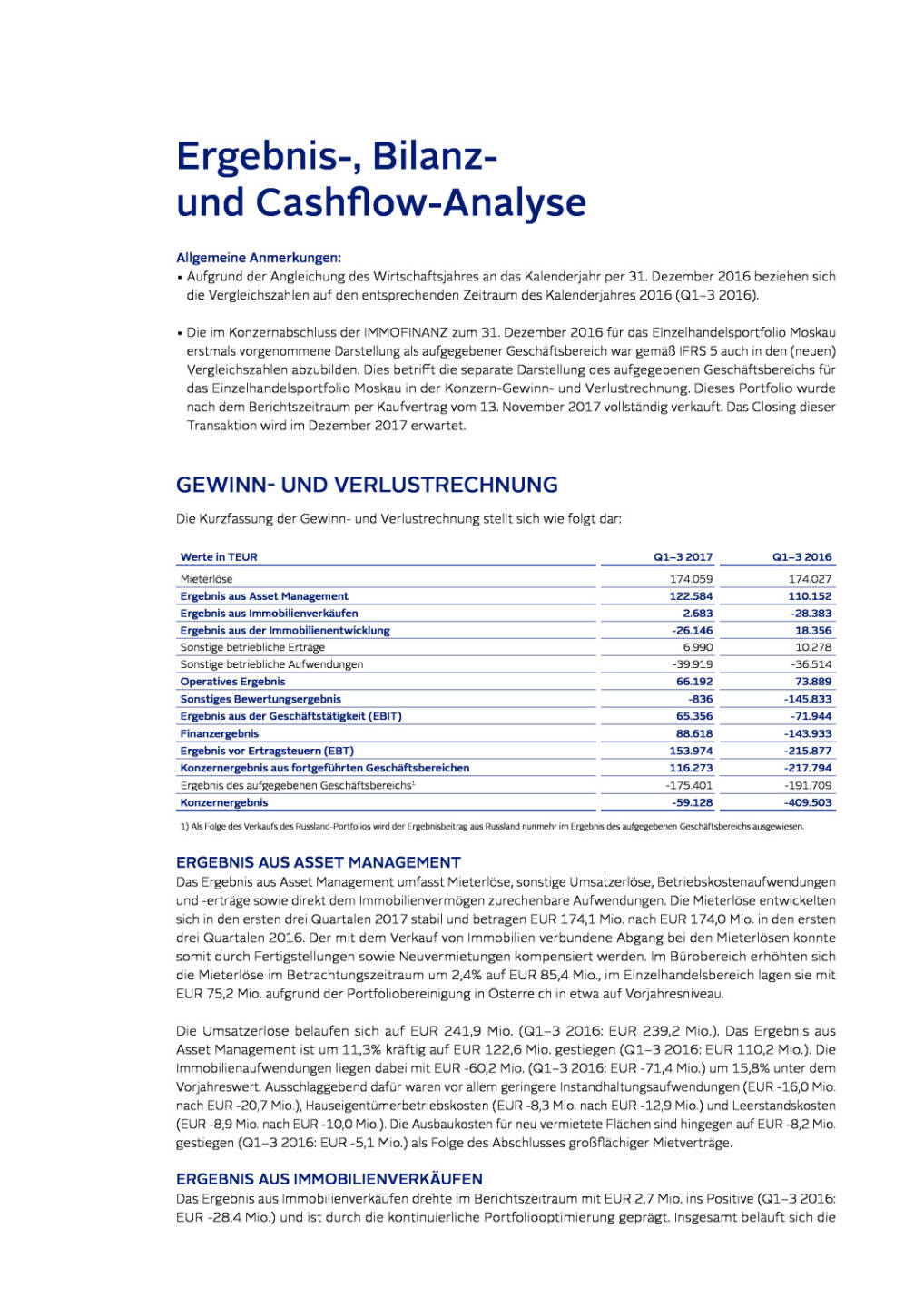 Immofinanz: Ergebnis-, Bilanz- und Cash ow-Analyse, Seite 1/6, komplettes Dokument unter http://boerse-social.com/static/uploads/file_2404_immofinanz_ergebnis-_bilanz-_und_cash_ow-analyse.pdf