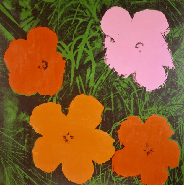 Leopold Museum im MQ: Schiele, Klimt- und Moser Jubiläen, Fotografie-Ausstellungen und eine neu zu entdeckende Privatsammlung im Leopold Museum, ANDY WARHOL, Four-Foot Flowers, 1964 © Courtesy Heidi Horten Collection | Foto: Courtesy Heidi Horten Collection The Andy Warhol Foundation for the Visual Arts, Inc. / Licensed by Bildrecht, 2017, Blumen, Blumenwiese, © Aussendung (08.12.2017) 