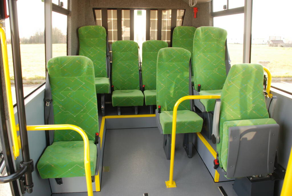K-Bus: Erster 100 % Niederflurbus mit Elektroantrieb und Solar Range Extender, Sitze, grün, E-Bus, Elektro, Fotocredit:K-Bus GmbH, © Aussendung (18.12.2017) 