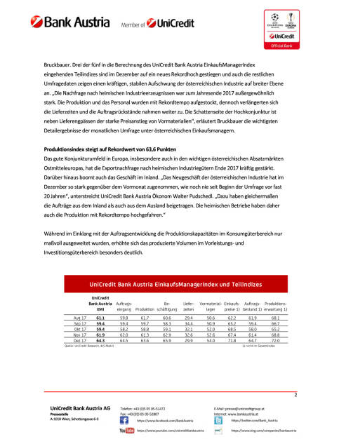 Rekordhoch zum Jahresende in der österreichischen Industrie, Seite 2/4, komplettes Dokument unter http://boerse-social.com/static/uploads/file_2413_rekordhoch_zum_jahresende_in_der_osterreichischen_industrie.pdf (28.12.2017) 