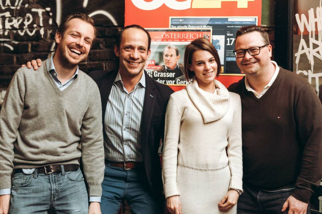 Niki Fellner (OE24), Thomas Bokesz (IPG), Kathrin Hirczy (IPG Mediabrands), Christopher Sima (OE24) (© iab austria/Philipp Lipiarski) (17.01.2018) 