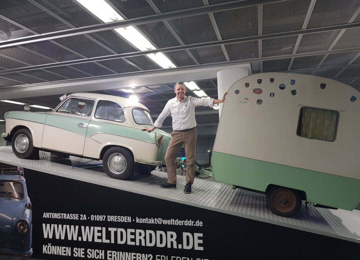 DDR Trabi - Christian-Hendrik Knappe am Börsentag in Dresden 