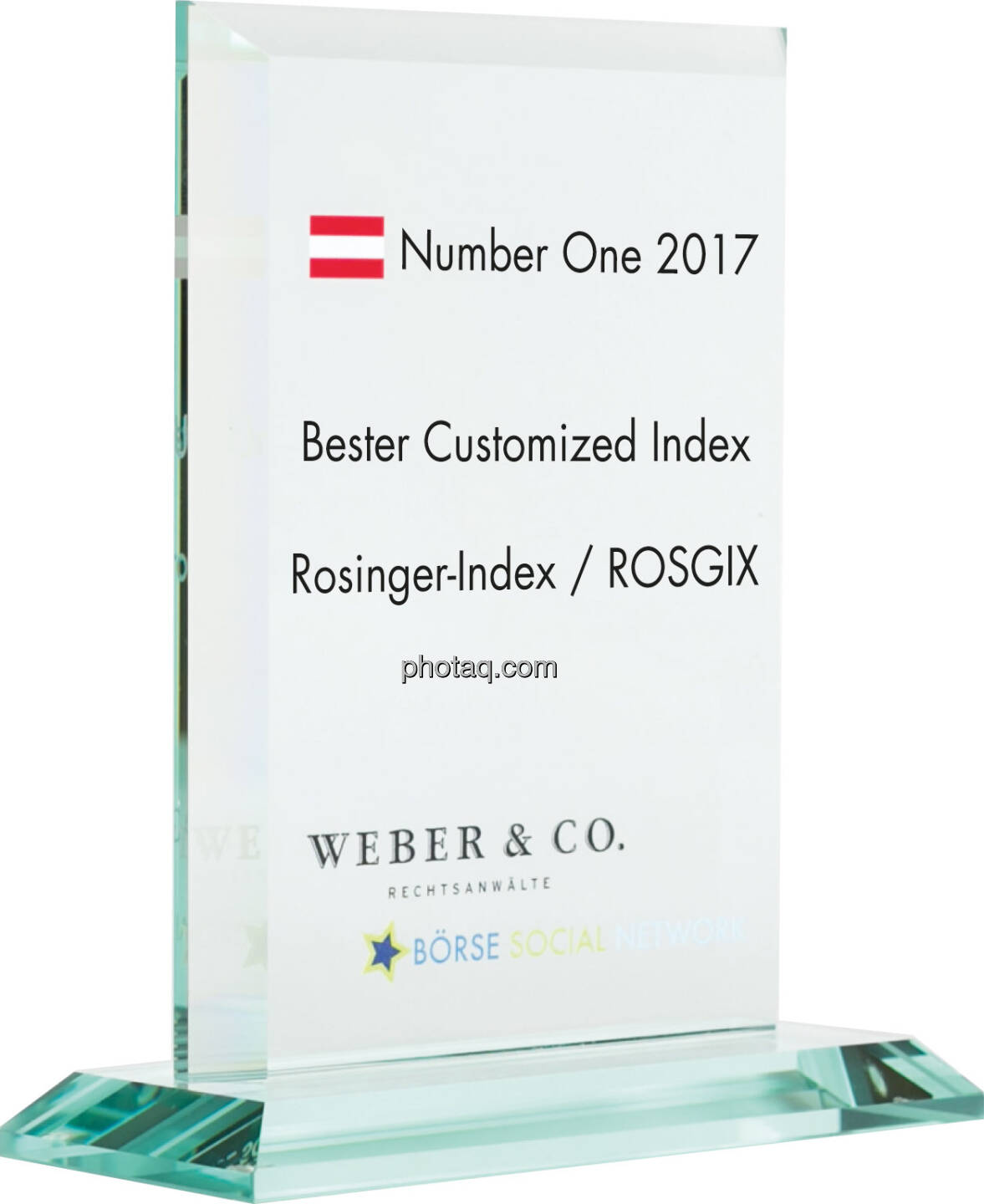 Number One Awards 2017 - Bester Customized Index - Rosinger-Index / ROSGIX