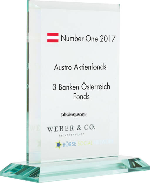 Number One Awards 2017 - Austro Aktienfonds - 3 Banken Österreich Fonds, © photaq (22.01.2018) 