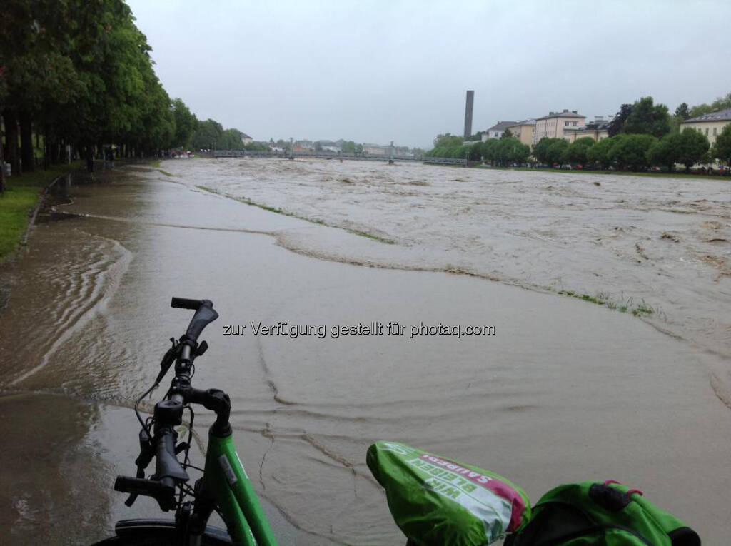 Hochwasser in Salzburg, Salzach, © Astrid Rössler (03.06.2013) 