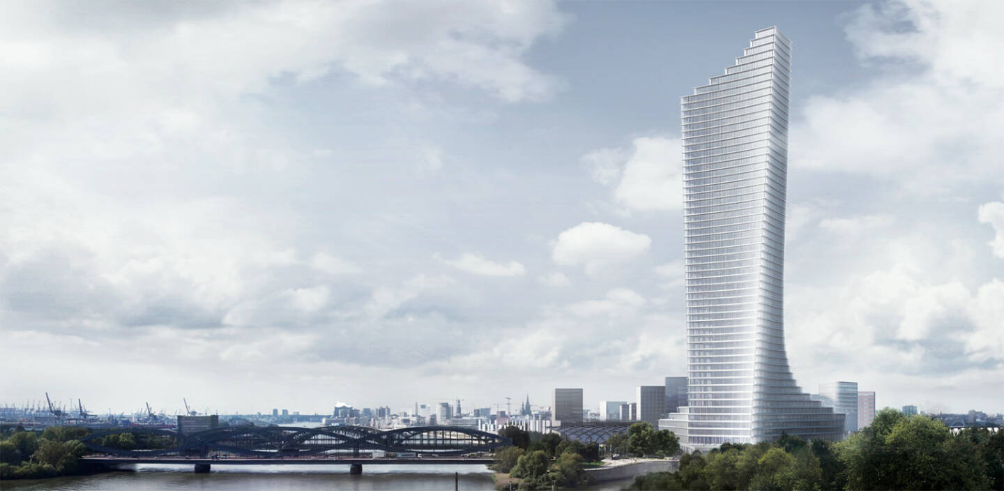 Signa baut in Hamburg das Jahrhundertprojekt  Elbtower, das Design von David Chipperfield Architects überzeugt eine Jury aus Architekten, Stadtplanern und Immobilienprofis. Das spektakuläre Hochhaus, dessen Fertigstellung für Mitte 2025 geplant ist, wird mit 233,3 Metern zum höchsten Gebäude der Hansestadt, Bildquelle: signa.at 