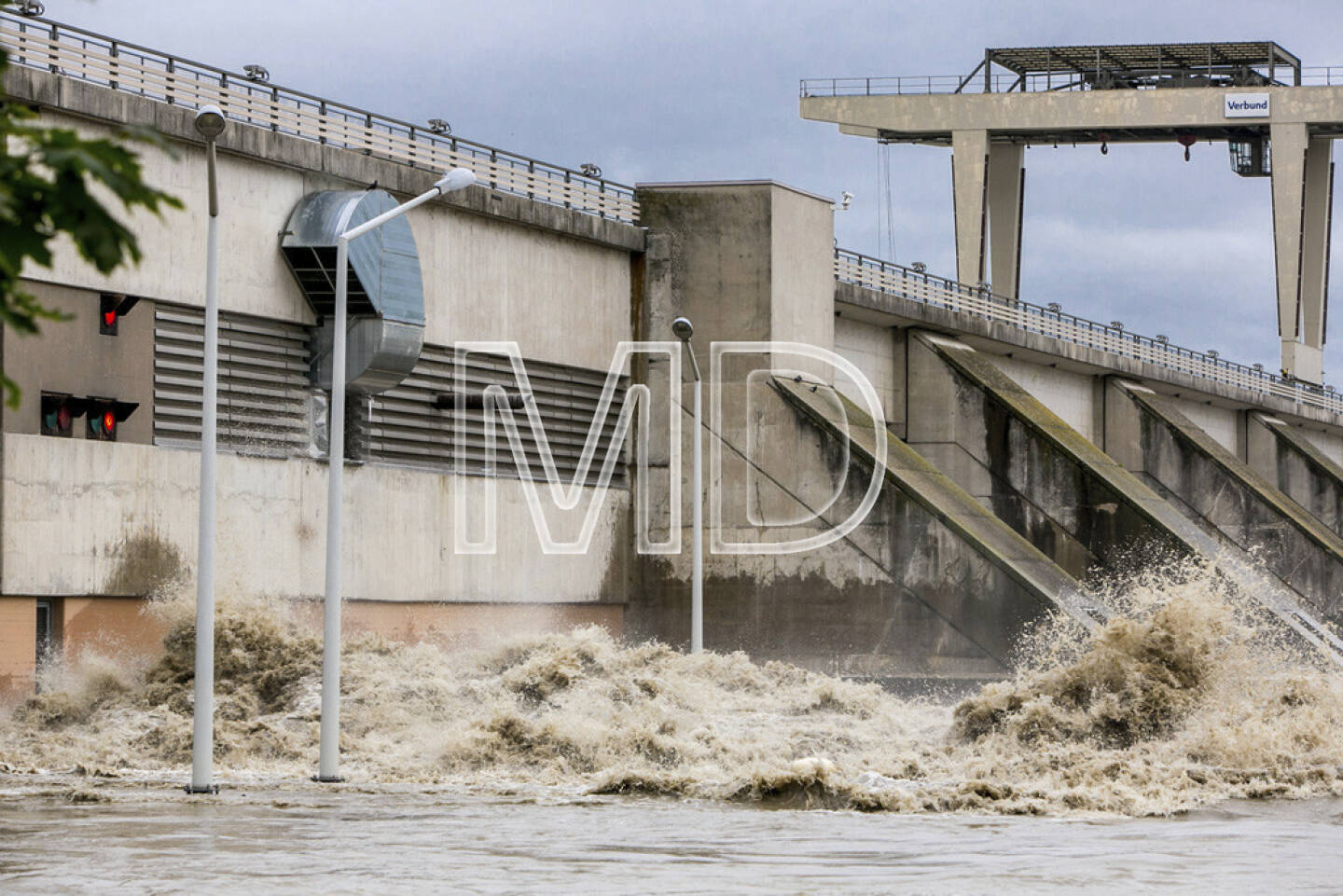 Donau, Hochwasser, Verbund Kraftwerk Greifenstein