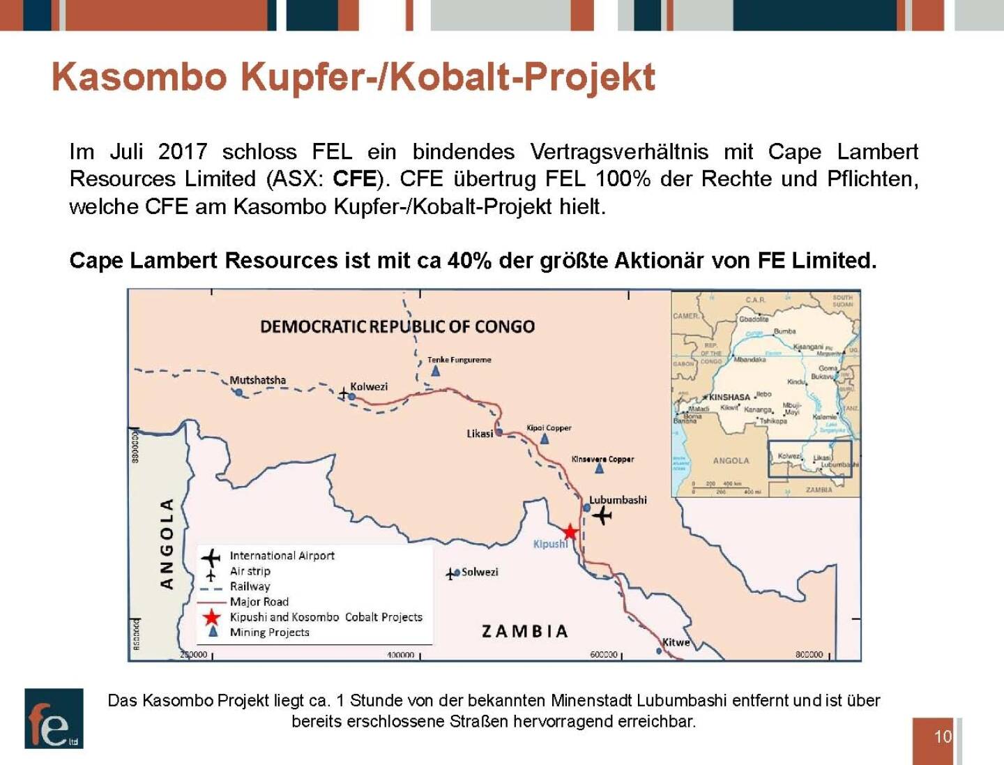 Präsentation FE Limited - Kasombo Kupfer-/Kobalt-Projekt