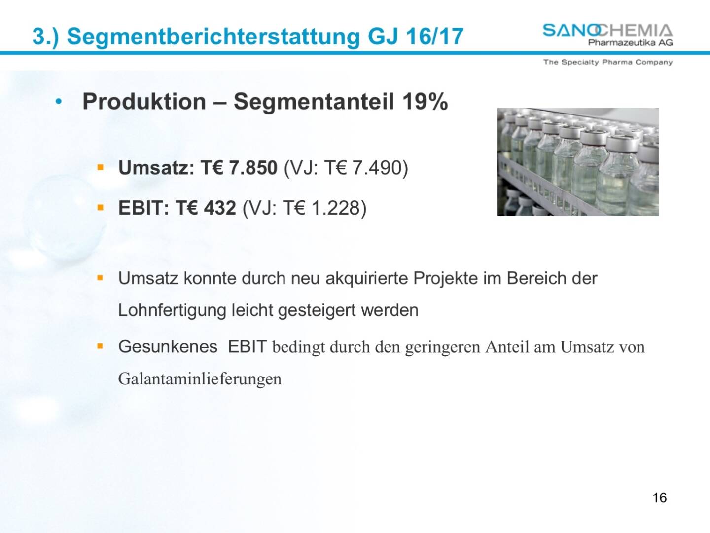 Präsentation Sanochemia - Produktion