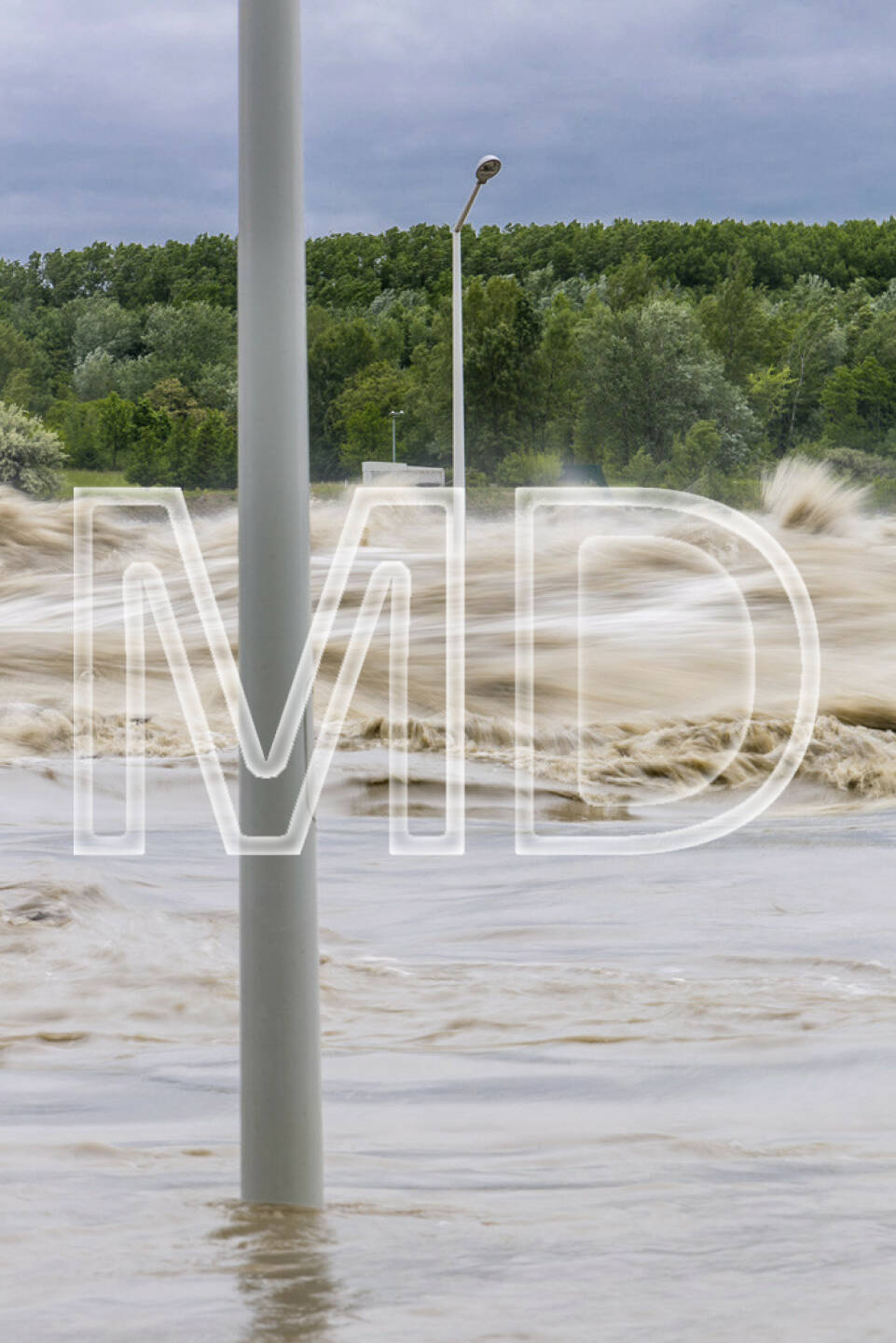 Donau, Hochwasser, Verbund Kraftwerk Greifenstein