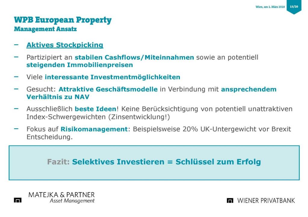 Präsentation Wiener Privatbank - WPB European Property (27.02.2018) 
