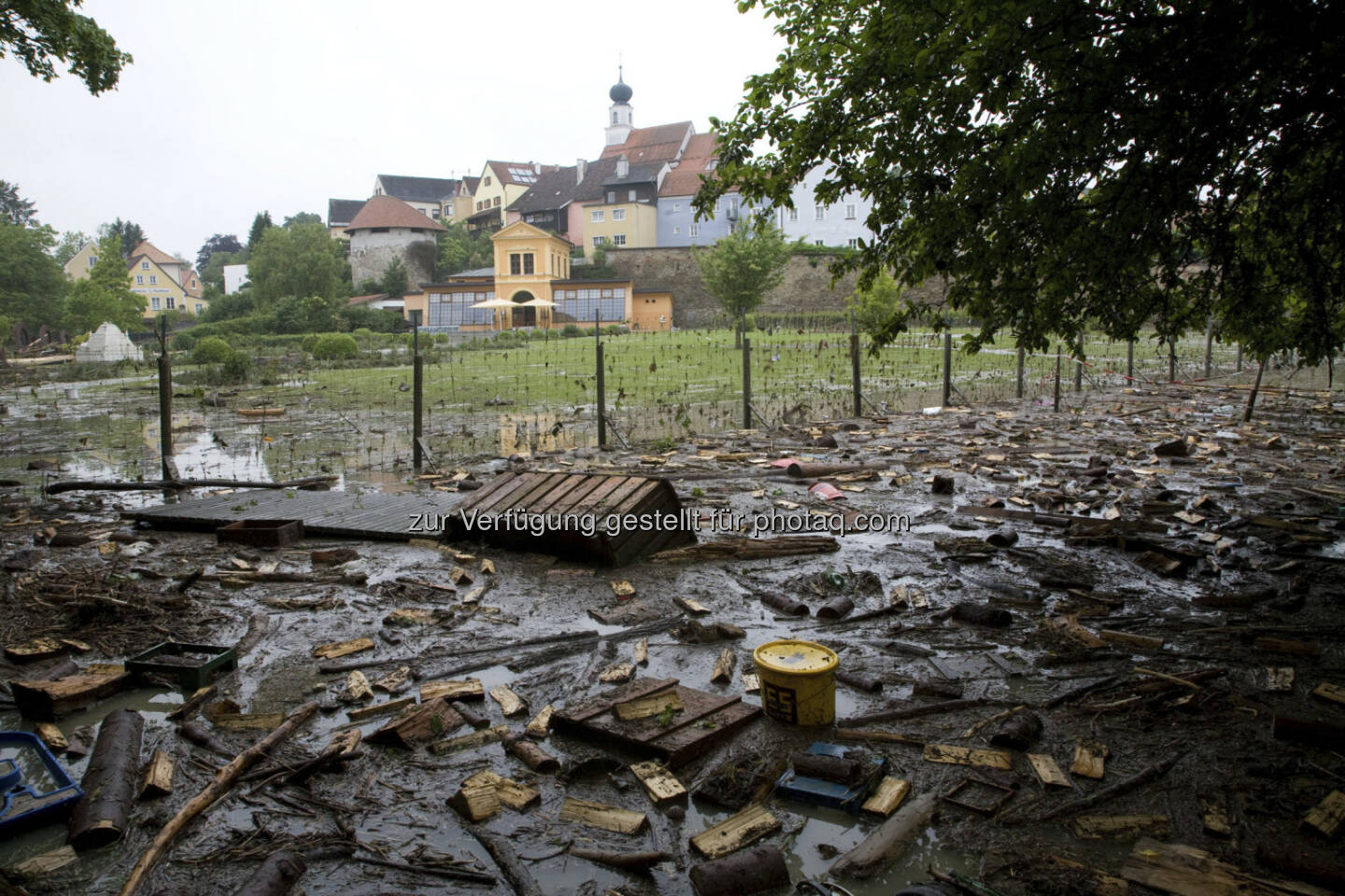 Aufräumarbeiten in Schärding; Hochwasser