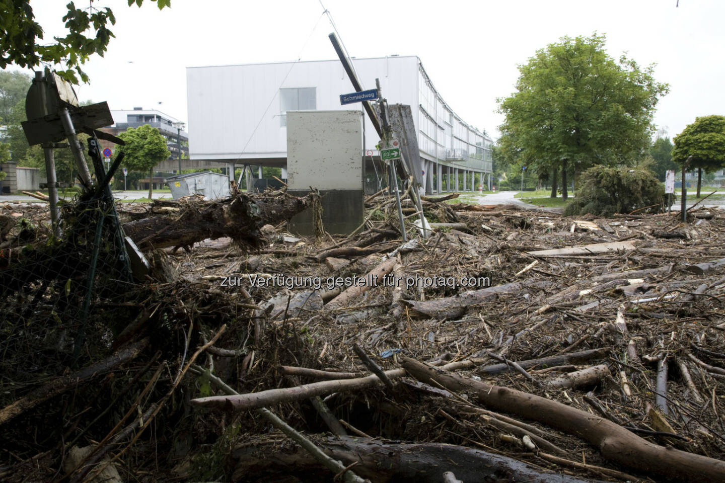 Aufräumarbeiten in Schärding; Hochwasser