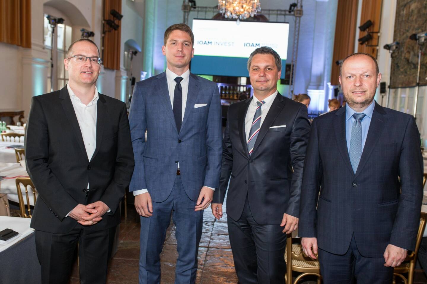 Spängler IQAM Invest und Spängler IQAM Research Center Investmentforum: Prof. Michael Halling, PhD (Stockholm School of Economics), Mag. Matthias Kröpfel (Spängler IQAM Invest), Dr. Thomas Steinberger (Spängler IQAM Invest) und Univ.-Prof. DDr. Thomas Dangl (Spängler IQAM Invest); Credit: Spängler IQAM Invest