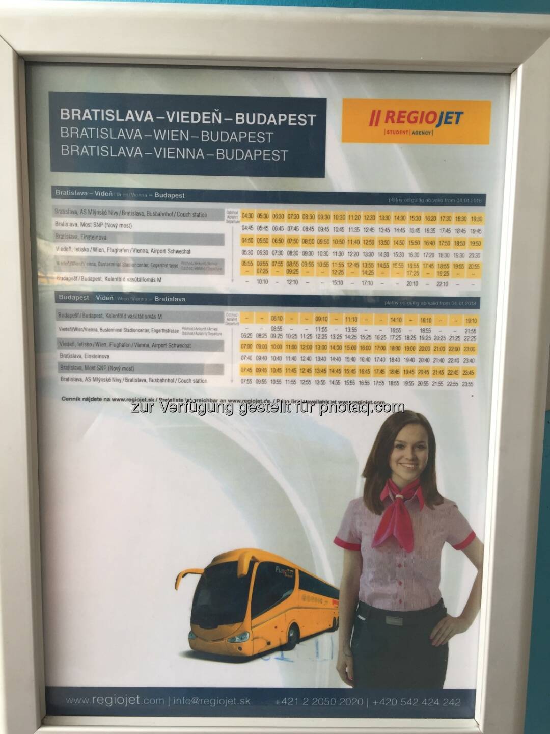 RegioJet-Fahrplan