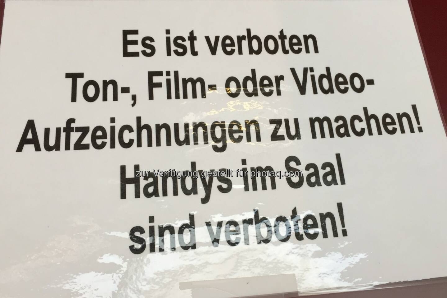 Kamera darf nicht rein. SBO-HV 2018
