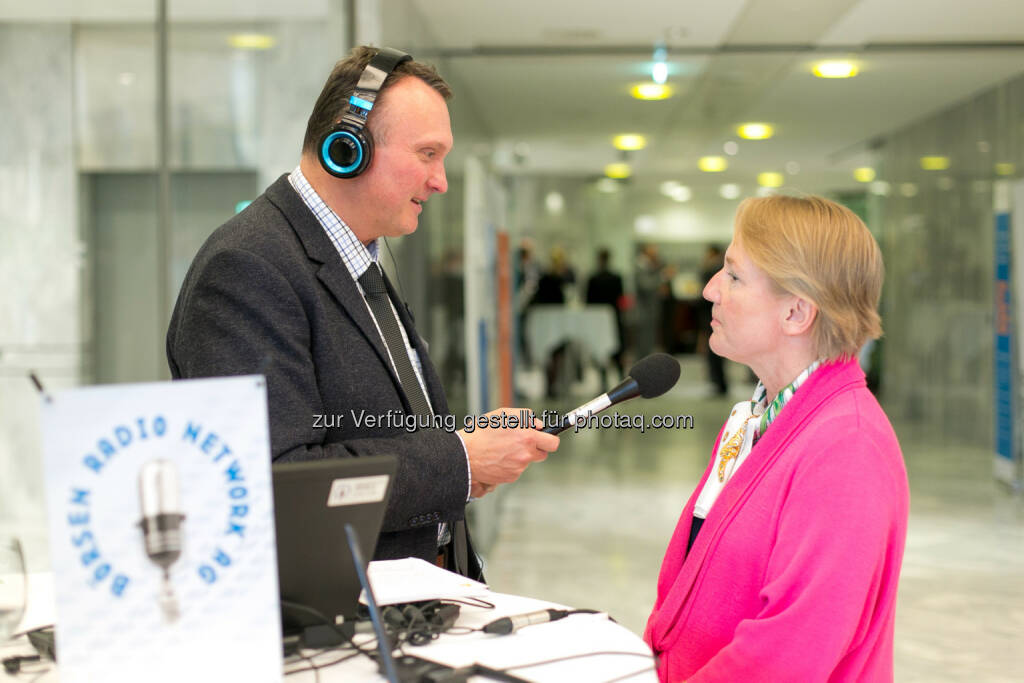 Peter Heinrich (boersenradio.at), Heike Arbter (RCB), © Martina Draper (27.04.2018)