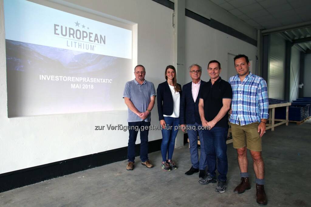 Dietrich Wanke, Katharina Löckinger, Tony Sage, Stefan Müller, © European Lithium (31.05.2018) 