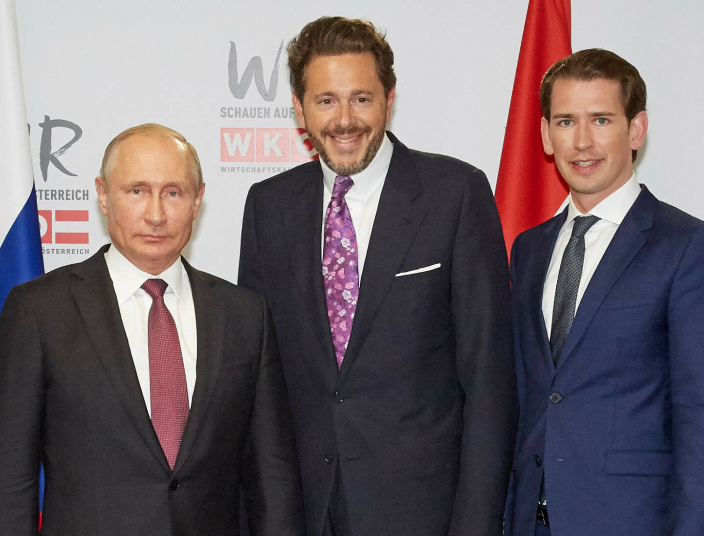 Wirtschaftskammer Österreich: Besuch von Präsident Putin und Kanzler Kurz in der WKÖ - Mahrer: „Österreichs Wirtschaft setzt auf enge Partnerschaft mit Russland“; © photonews.at/Georges Schneider