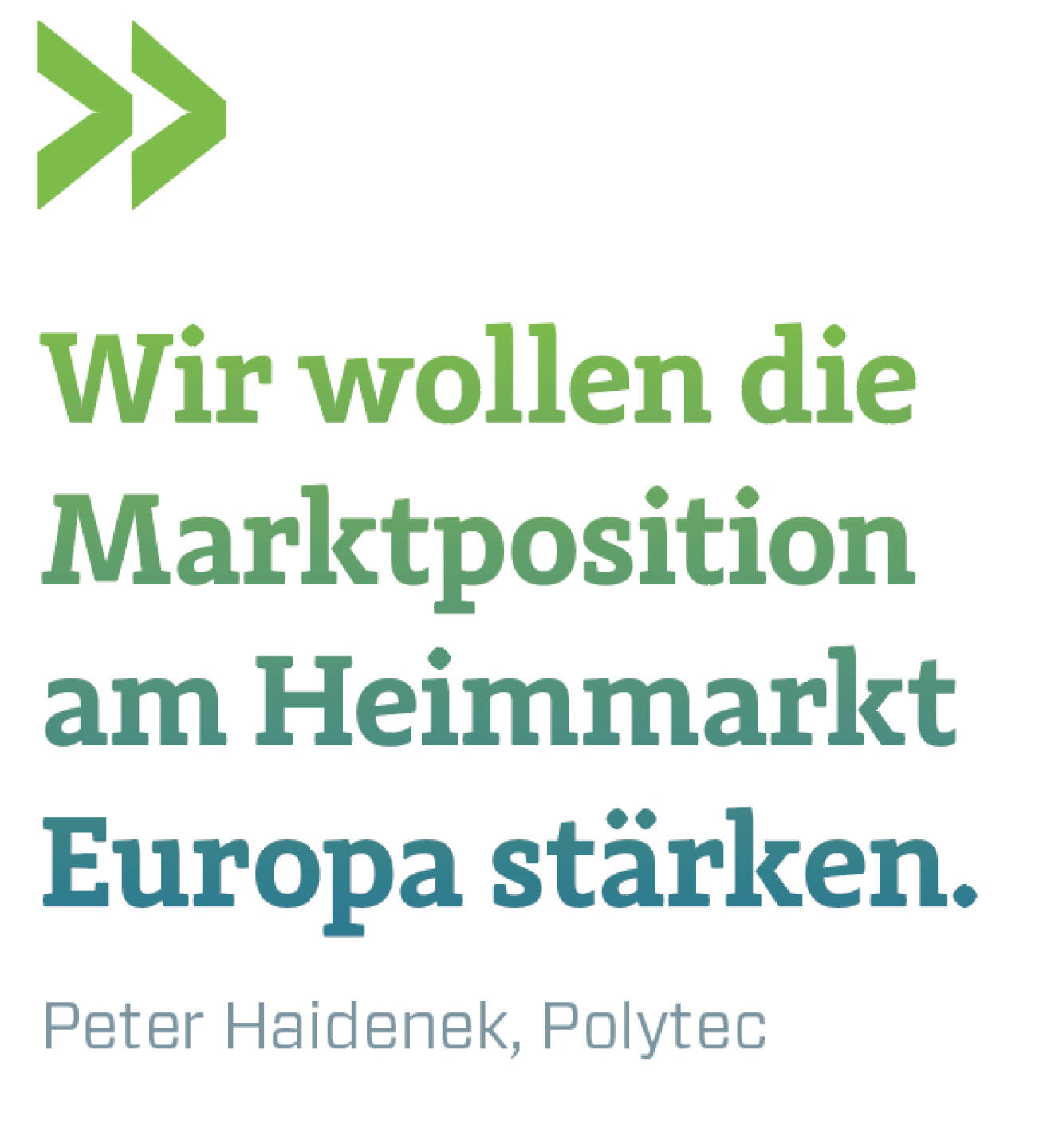 Wir wollen die Marktposition am Heimmarkt Europa stärken.
Peter Haidenek, Polytec