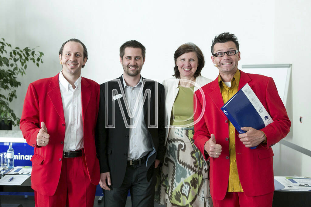 Hubert Frings (WirrSinn), Christoph Wirl (GF Magazin Training), Elisabeth Vogl-Pillhofer (GF ARS Akademie für Recht, Steuern und Wirtschaft), Bernhard Widhalm (WirrSinn), © Martina Draper (13.06.2013) 