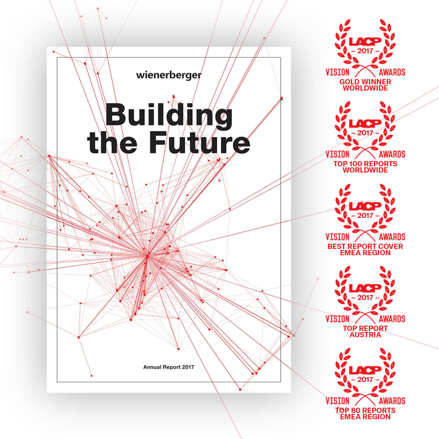 Der Wienerberger Geschäftsbericht 2017 gewann 5 Auszeichnungen bei den LACP Awards, darunter die Kategorie Gold Overall; Bildquelle: LinkedIn